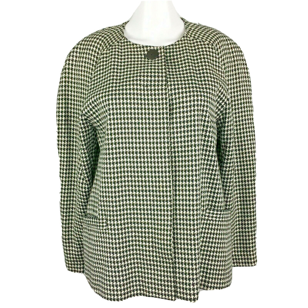 CW Clifford & Wills Jacket Blazer Womens Sz 8 Houndstooth Plaid Tweed One Button